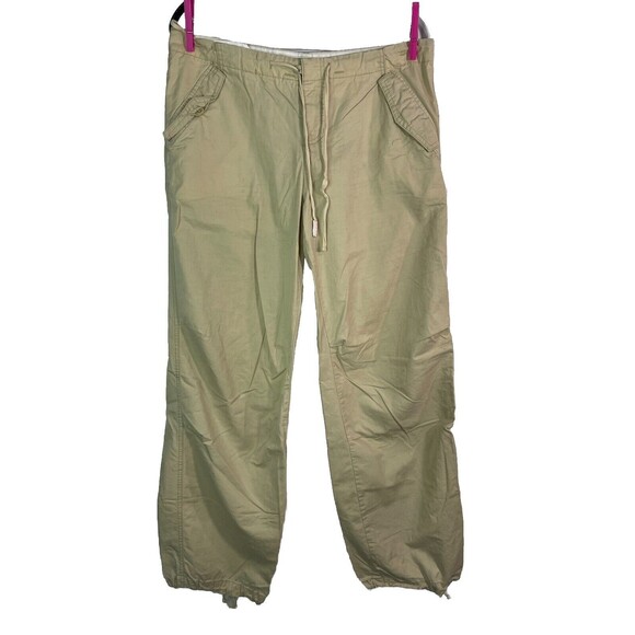 Abercrombie & Fitch Pants Womens Medium Baggy Beige Pants Ankle Ties Y2K - Picture 1 of 12
